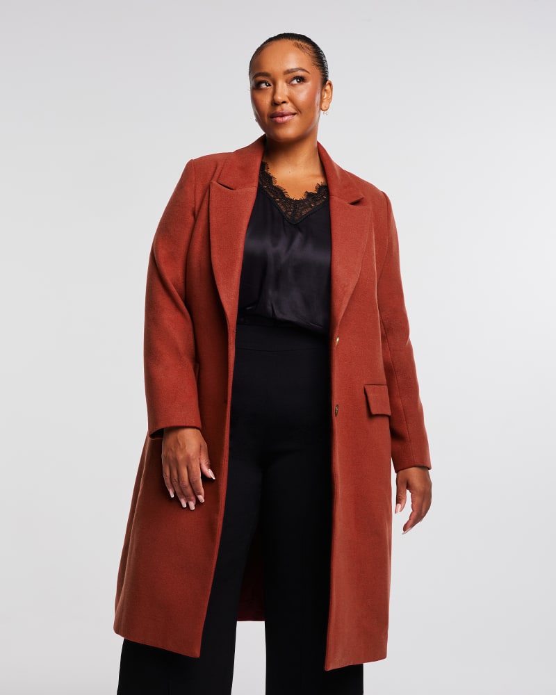 Rust longline coat hot sale
